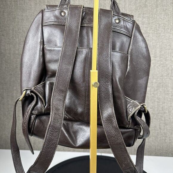 Lambada Brown Leather XL Backpack With Brass Hardware Front Pocket Bag Travel main image 13